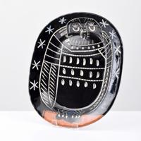 Pablo Picasso Hibou Brilliant Platter, Madoura (A.R. 285) - Sold for $17,500 on 04-23-2022 (Lot 42).jpg